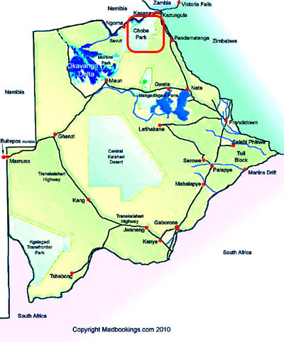 map of chobe