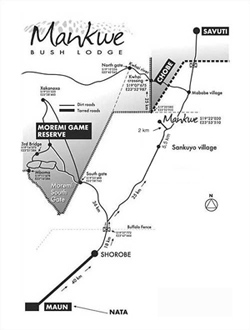 Map of Mankwe Bush Lodge, Chobe