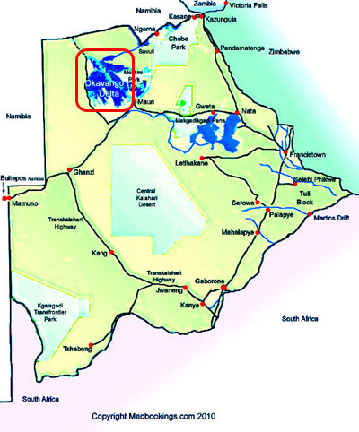 delta map botswana