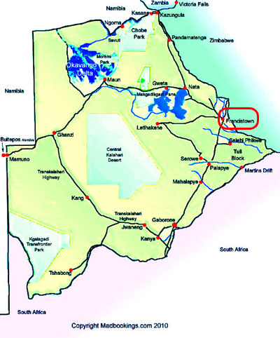 Map of Francistown