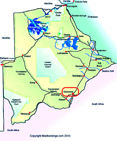 map of Gaborone